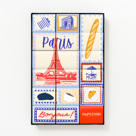 Coffret de Napolitains Les Timbres de Paris - Chocolat au Lait - Fabriqués en France