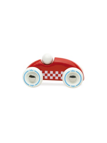 Red Mini Rally Wooden Car Made in France