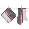 Oven Glove and Potholder Ciboulette Blue Made in France