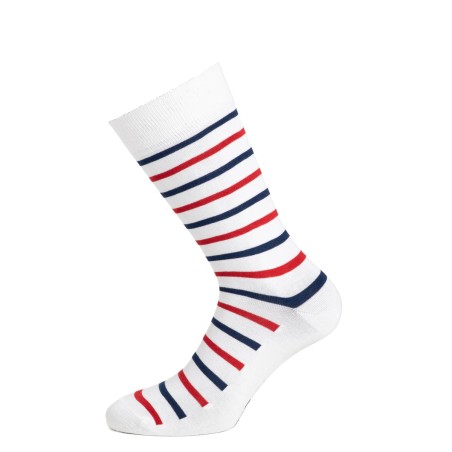 Blue White and Red Striped Socks Made in France