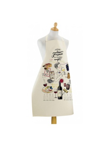 Large Kitchen Apron - French Wine Vintages of Excellence Made In France