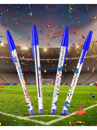 Stylo BIC Cristal Foot Encre Bleue - Allez Allez Allez Fabriqué en France