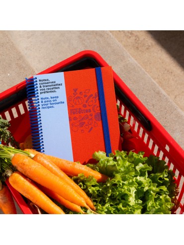 Carnet de Recettes Couverture Tissu - A5 173 Pages - Fabriqué à Paris