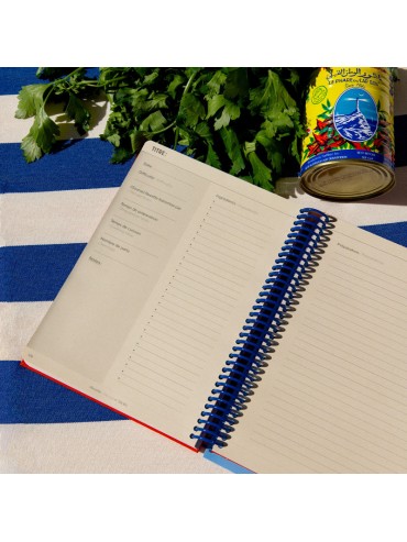Carnet de Recettes Couverture Tissu - A5 173 Pages - Fabriqué à Paris