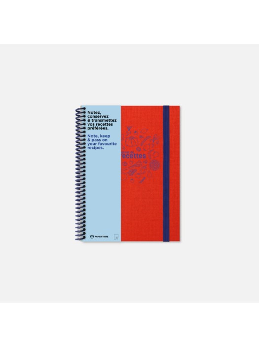 Carnet de Recettes Couverture Tissu - A5 173 Pages - Fabriqué à Paris