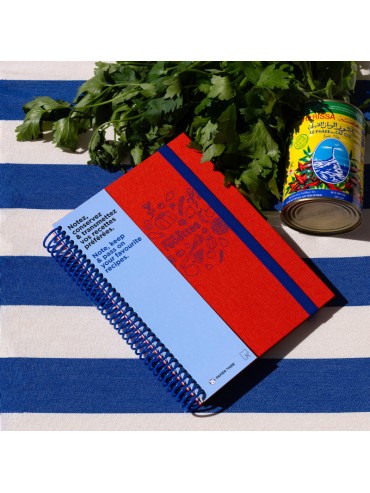 Carnet de Recettes Couverture Tissu - A5 173 Pages - Fabriqué à Paris