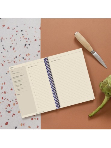 Canvas Recipe Notebook - A5 173 Pages Made in Paris