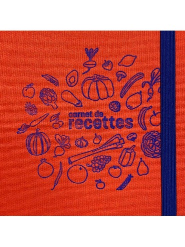 Carnet de Recettes Couverture Tissu - A5 173 Pages - Fabriqué à Paris