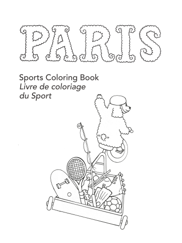 Paris Sports Coloring Book printed in France